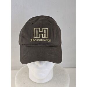 Hornady Strapback Hat Brown‎ One Size Embroidered Adjustable 6 Panel Ammo Guns